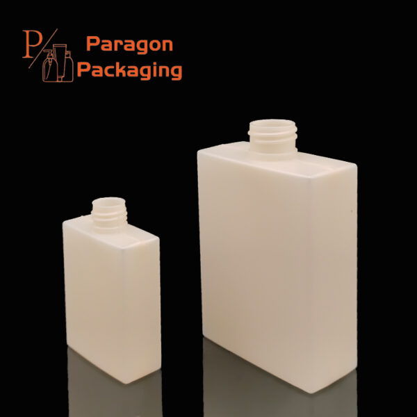 100/350ml HDPE Square flask Bottle with 20-410/28-410 neck finish - Image 3