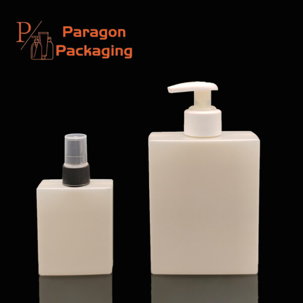 100/350ml HDPE Square flask Bottle with 20-410/28-410 neck finish - Image 2