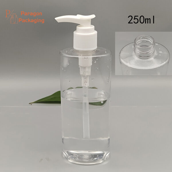 250ml oval PET bottle with 24-410 neck finish