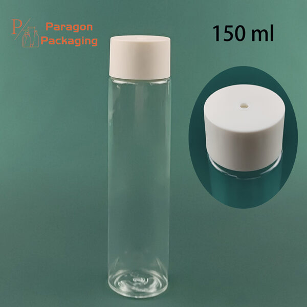 150ml flat shoulder PET bottle with 24-410 neck finish