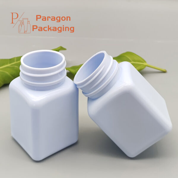 50ml Square HDPE bottle with 33-400 neck finish - Image 2